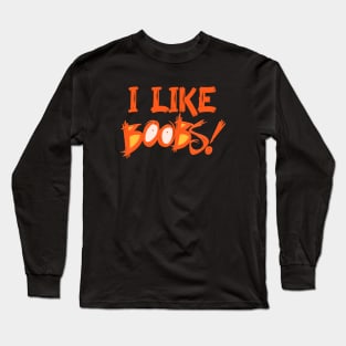 I Like Boobs And Also Get Boobs Matching Couples Shirts Funny Halloween Costumes Long Sleeve T-Shirt